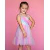 Arshiner Toddler Girls Tulle Dress Tutu Birthday Princess Dresses Formal Photoshoot Outfit Summer Clothes(Rainbow)