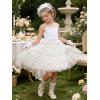 Arshiner Toddler Girls Tulle Dress Tutu Birthday Princess Dresses Formal Photoshoot Outfit Summer Clothes(White – Vine Tulle)