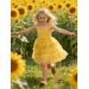 Arshiner Toddler Girls Tulle Dress Tutu Birthday Princess Dresses Formal Photoshoot Outfit Summer Clothes(Yellow – Flower Tulle)