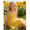 Arshiner Toddler Girls Tulle Dress Tutu Birthday Princess Dresses Formal Photoshoot Outfit Summer Clothes(Yellow – Flower Tulle)