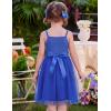 Arshiner Toddler Tulle Dress Summer Spaghetti Strap Party Tutu Flower Girl Dresses with Belt 3-8Y(Sky Blue)