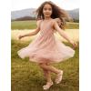 Arshiner Toddler Tutu Dress Girls Tulle Dresses Ruffle Tiered Swing Twirly Summer Sundress(Dusty Rose)
