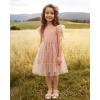 Arshiner Toddler Tutu Dress Girls Tulle Dresses Ruffle Tiered Swing Twirly Summer Sundress(Dusty Rose)