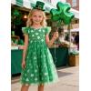 Arshiner Toddler Tutu Dress Girls Tulle Dresses Ruffle Tiered Swing Twirly Summer Sundress(Green Clover)