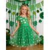 Arshiner Toddler Tutu Dress Girls Tulle Dresses Ruffle Tiered Swing Twirly Summer Sundress(Green Clover)