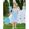 Arshiner Toddler Tutu Dress Girls Tulle Dresses Ruffle Tiered Swing Twirly Summer Sundress(Light Blue)