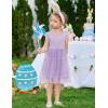 Arshiner Toddler Tutu Dress Girls Tulle Dresses Ruffle Tiered Swing Twirly Summer Sundress(Purple)