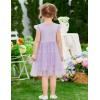 Arshiner Toddler Tutu Dress Girls Tulle Dresses Ruffle Tiered Swing Twirly Summer Sundress(Purple)