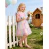 Arshiner Toddler Tutu Dress Girls Tulle Dresses Ruffle Tiered Swing Twirly Summer Sundress(Rainbow)