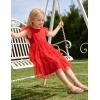 Arshiner Toddler Tutu Dress Girls Tulle Dresses Ruffle Tiered Swing Twirly Summer Sundress(Red)