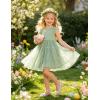 Arshiner Toddler Tutu Dress Girls Tulle Dresses Ruffle Tiered Swing Twirly Summer Sundress(Sage Green)