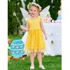 Arshiner Toddler Tutu Dress Girls Tulle Dresses Ruffle Tiered Swing Twirly Summer Sundress(Yellow)