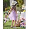 Arshiner Tutu Tulle Dress for Toddler Girls Bowknot Sleeveless Flower Birthday Princess Party Summer Dresses(Lavender)
