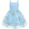 Arshiner Toddler Girls Tulle Dress Tutu Birthday Princess Dresses Formal Photoshoot Outfit Summer Clothes(Blue – Flower Tulle)
