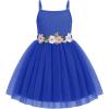 Arshiner Toddler Tulle Dress Summer Spaghetti Strap Party Tutu Flower Girl Dresses with Belt 3-8Y(Sky Blue)