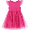 Arshiner Toddler Tutu Dress Girls Tulle Dresses Ruffle Tiered Swing Twirly Summer Sundress(Hot Pink)