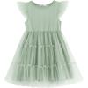Arshiner Toddler Tutu Dress Girls Tulle Dresses Ruffle Tiered Swing Twirly Summer Sundress(Sage Green)
