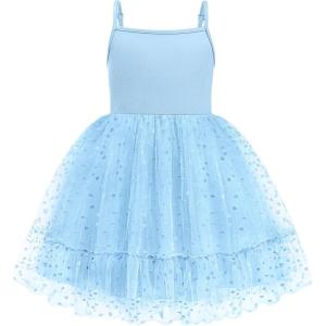 Arshiner Toddler Girls Tulle Dress Tutu Birthday Princess Dresses Formal Photoshoot Outfit Summer Clothes(Blue – Heart Tulle)