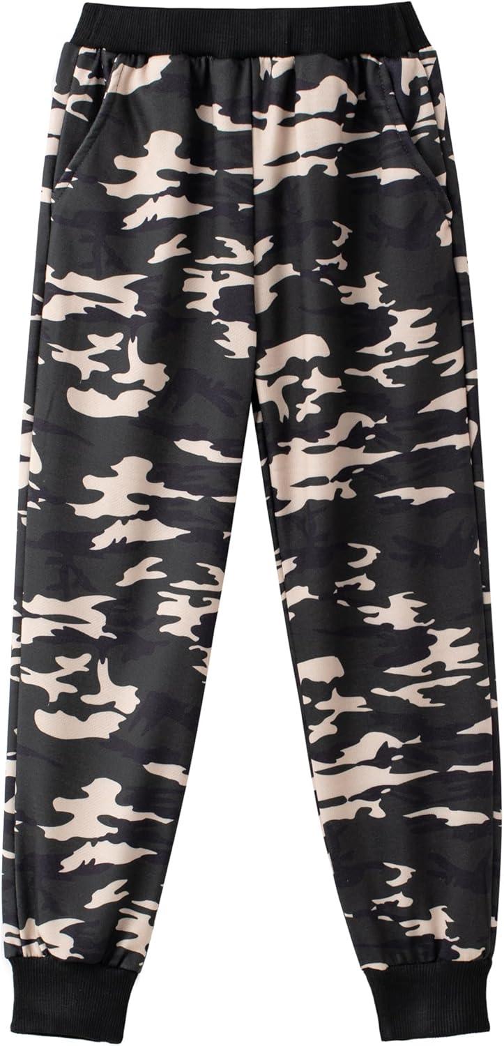 image:imageArshiner Boys 2 Piece Athletic Tracksuit Jogging Sets Outfit Sweatsuit Zip Up Hoodie and Active Pants for Kids 514 YearsBlack Camo