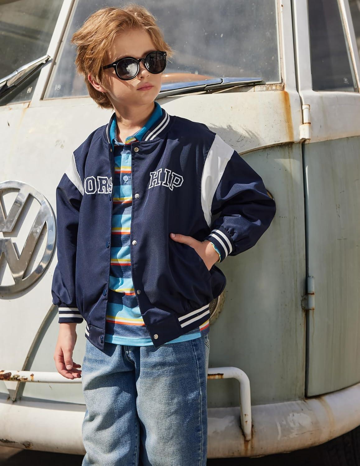image:imageArshiner Boys Long Sleeve Plaid Trim Polo Shirt School Uniform Shirt with PocketGrey Blue Yellow