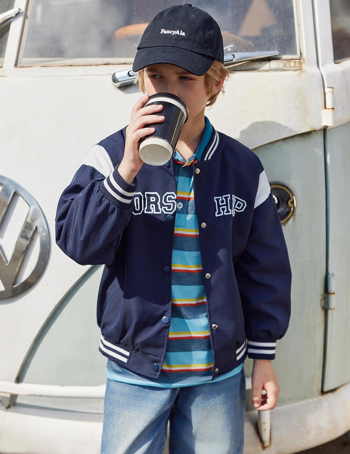 image:imageArshiner Boys Long Sleeve Plaid Trim Polo Shirt School Uniform Shirt with PocketGrey Blue Yellow