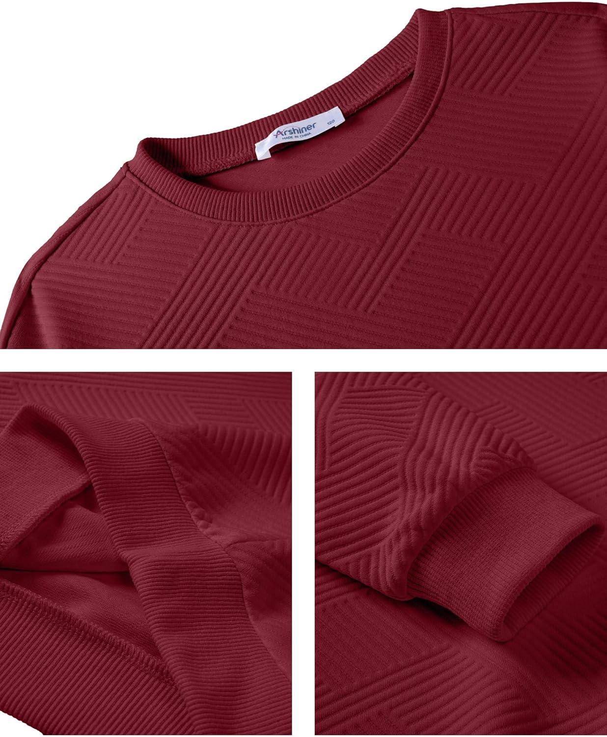 image:imageArshiner Boys Sweatshirts Long Sleeve Crewneck Pullover Shirt Kids Fashion Fall Winter SweaterBurgundy