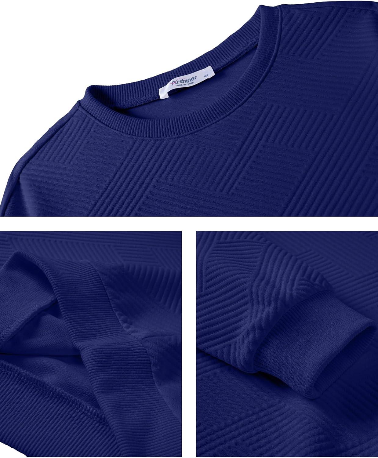 image:imageArshiner Boys Sweatshirts Long Sleeve Crewneck Pullover Shirt Kids Fashion Fall Winter SweaterNavy Blue