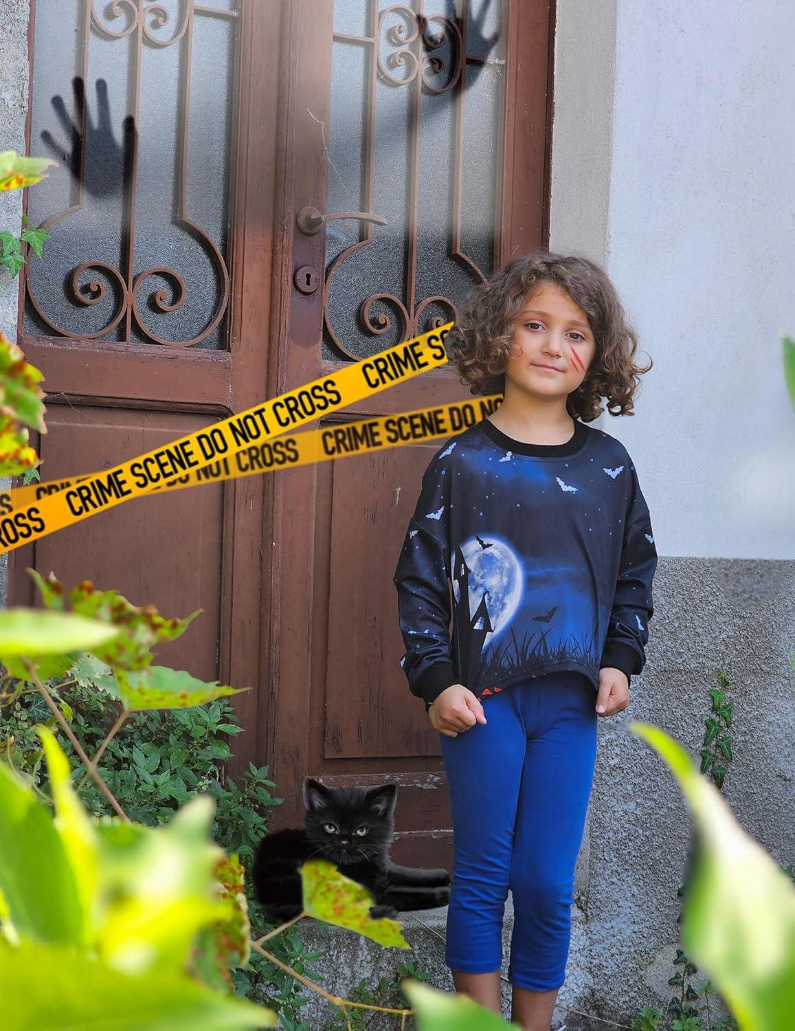image:imageArshiner Girls Crop Tops Kids Long Sleeve Pullover Sweatshirts Girls Cropped Crewneck Sweatshirt for Teen GirlHalloween Bat