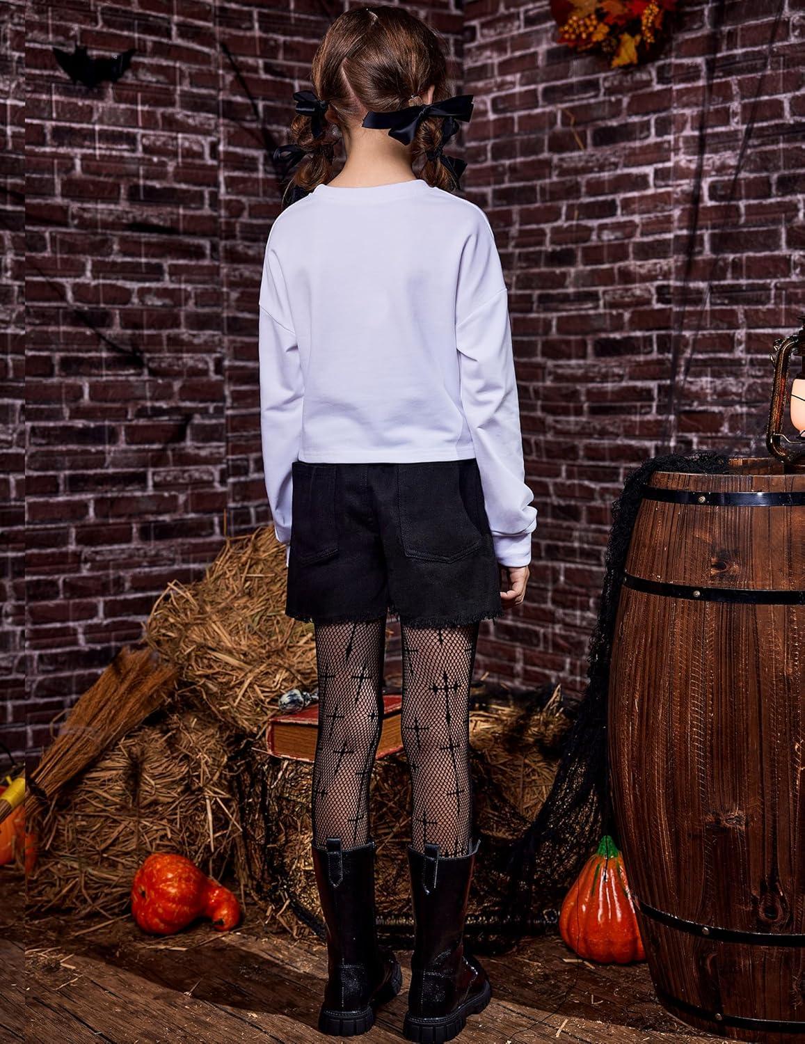 image:imageArshiner Girls Crop Tops Kids Long Sleeve Pullover Sweatshirts Girls Cropped Crewneck Sweatshirt for Teen GirlWhite