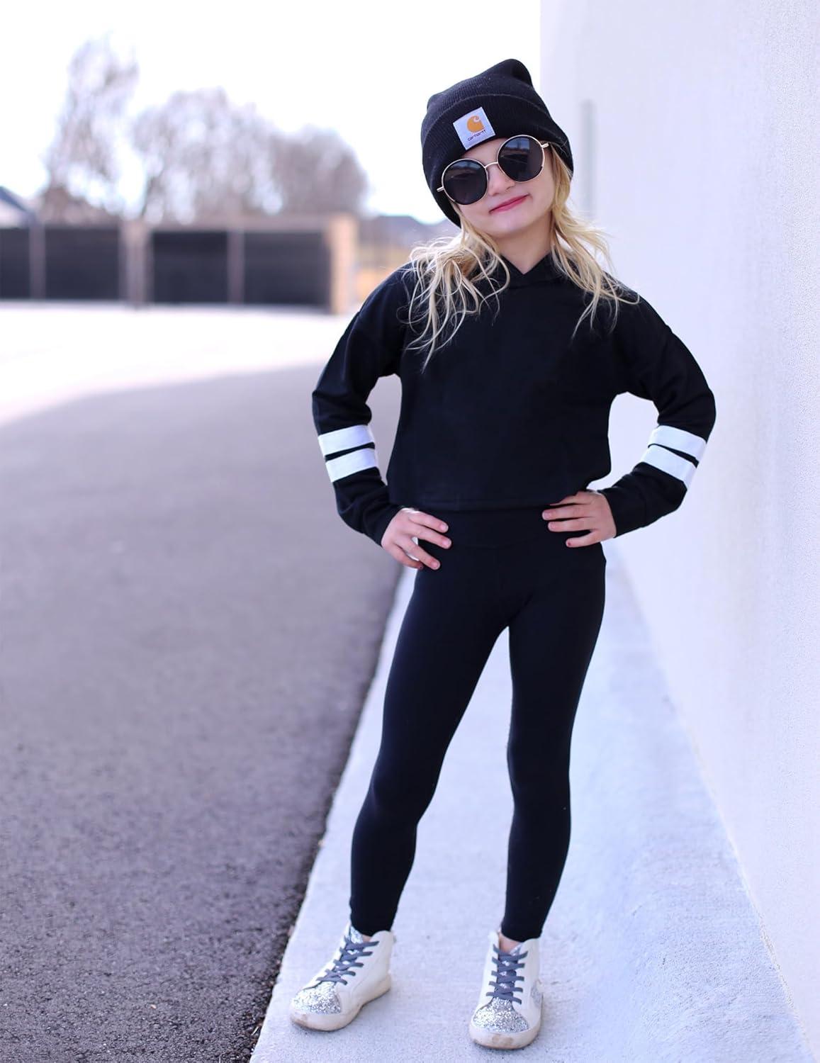 image:imageArshiner Girls Cropped Hoodie Kids Long Sleeve Crop Tops Tiedye Hoodies Hooded Pullover SweatshirtsBlack