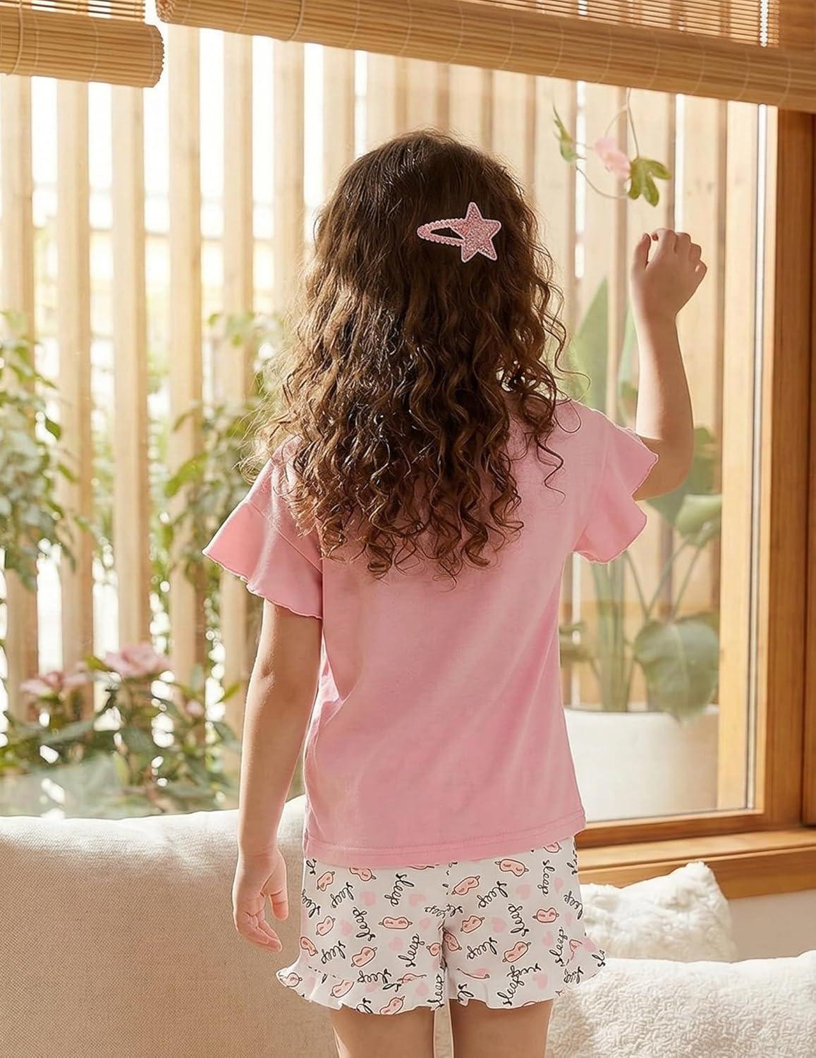 image:imageArshiner Girls Pajamas Ruffle Short Sets Summer Sleepwear Soft Clothes Kids PjsEyelash