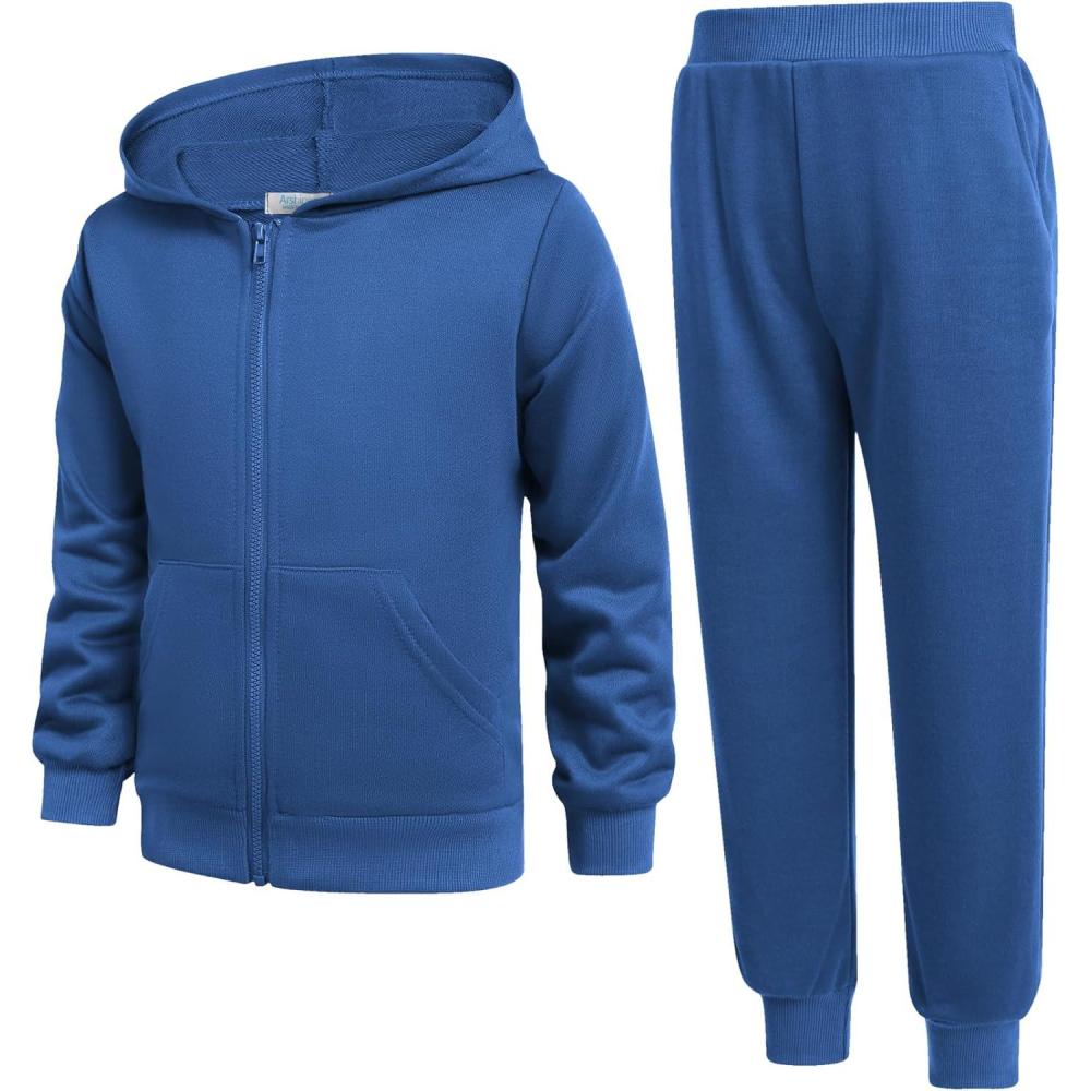 image:imageArshiner Boys 2 Piece Athletic Tracksuit Jogging Sets Outfit Sweatsuit Zip Up Hoodie and Active Pants for Kids 514 YearsRoyal Blue