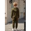 Arshiner Boys’ 2 Piece Athletic Tracksuit Jogging Sets Outfit Sweatsuit Zip Up Hoodie and Active Pants for Kids 5-14 Years(Army Green)