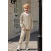 Arshiner Boys’ 2 Piece Athletic Tracksuit Jogging Sets Outfit Sweatsuit Zip Up Hoodie and Active Pants for Kids 5-14 Years(Beige)