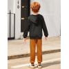 Arshiner Boys’ 2 Piece Athletic Tracksuit Jogging Sets Outfit Sweatsuit Zip Up Hoodie and Active Pants for Kids 5-14 Years(Black / Brown)