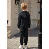 Arshiner Boys’ 2 Piece Athletic Tracksuit Jogging Sets Outfit Sweatsuit Zip Up Hoodie and Active Pants for Kids 5-14 Years(Black)