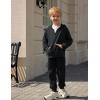 Arshiner Boys’ 2 Piece Athletic Tracksuit Jogging Sets Outfit Sweatsuit Zip Up Hoodie and Active Pants for Kids 5-14 Years(Black)