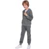 Arshiner Boys’ 2 Piece Athletic Tracksuit Jogging Sets Outfit Sweatsuit Zip Up Hoodie and Active Pants for Kids 5-14 Years(Dark Grey)