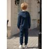 Arshiner Boys’ 2 Piece Athletic Tracksuit Jogging Sets Outfit Sweatsuit Zip Up Hoodie and Active Pants for Kids 5-14 Years(Navy Blue)