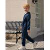 Arshiner Boys’ 2 Piece Athletic Tracksuit Jogging Sets Outfit Sweatsuit Zip Up Hoodie and Active Pants for Kids 5-14 Years(Navy Blue)