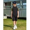 Arshiner Boys 2 Piece Summer Outfits Letter Graphic Colorblock Short Sleeve Hoodie and Short Sets with Pockets 5-12 Years(Army Green – Camo)