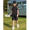 Arshiner Boys 2 Piece Summer Outfits Letter Graphic Colorblock Short Sleeve Hoodie and Short Sets with Pockets 5-12 Years(Army Green – Camo)