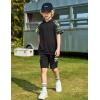 Arshiner Boys 2 Piece Summer Outfits Letter Graphic Colorblock Short Sleeve Hoodie and Short Sets with Pockets 5-12 Years(Green Camo)