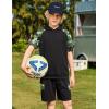 Arshiner Boys 2 Piece Summer Outfits Letter Graphic Colorblock Short Sleeve Hoodie and Short Sets with Pockets 5-12 Years(Green Camo)