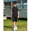 Arshiner Boys 2 Piece Summer Outfits Letter Graphic Colorblock Short Sleeve Hoodie and Short Sets with Pockets 5-12 Years(Green Camo)