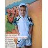 Arshiner Boys 2 Piece Summer Outfits Letter Graphic Colorblock Short Sleeve Hoodie and Short Sets with Pockets 5-12 Years(White Camo Print)