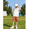 Arshiner Boys 2 Piece Summer Outfits Letter Graphic Colorblock Short Sleeve Hoodie and Short Sets with Pockets 5-12 Years(White and Brown)