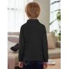 Arshiner Boy’s Long Sleeve Plaid Trim Polo Shirt School Uniform Shirt with Pocket(Black)