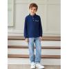 Arshiner Boy’s Long Sleeve Plaid Trim Polo Shirt School Uniform Shirt with Pocket(Violet)