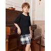 Arshiner Boys Pajamas Short Sleeve Top and Shorts 2 Piece Pajama Sets Loose Fit Soft Breathable Cute Pjs 4-13 Years(Black Plaid)